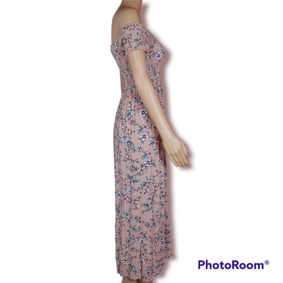 Aeropostale Light Pink Floral Midi Dress - Picture 3 of 6